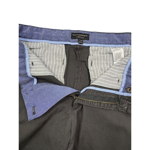 Banana Republic Mason Chino Pants Flint Grey Flat Front Preppy Cotton 32x34 - Picture 4 of 14